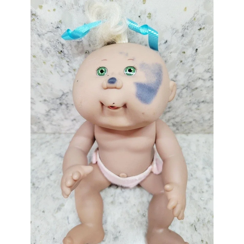 Vintage Mattel 1990 Cabbage Patch Kids First Edition Vinyl Doll‎ Green Eyes *INK